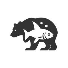 bear fisher vector silhouette logo design