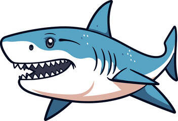 Shark Design for Water-themed Logos Shark Swimming in Clear Ocean Water