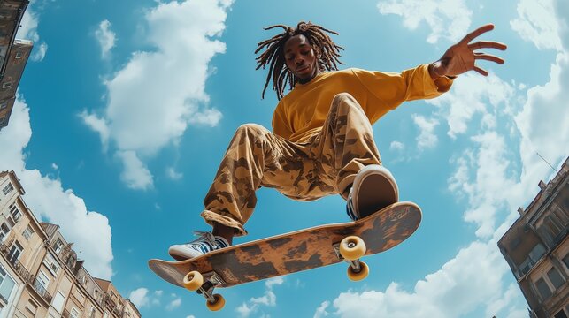 Urban Skateboarding Acrobatics