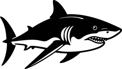 Obraz premium Shark Design for Marine Exploration Shark with Teeth and Fins PNG