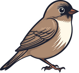 Obraz premium Minimal Sparrow Design Sparrow in Springtime