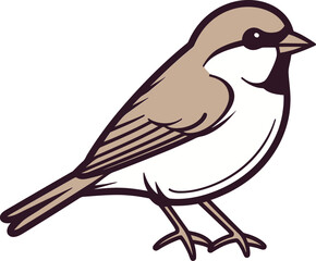 Obraz premium Sparrow Perched on Wooden Fence Sparrow with Tree Branch Design