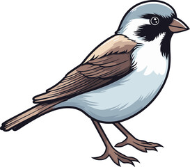 Obraz premium Sparrow Bird in Summer Field Design Sparrow in Wildflower Garden