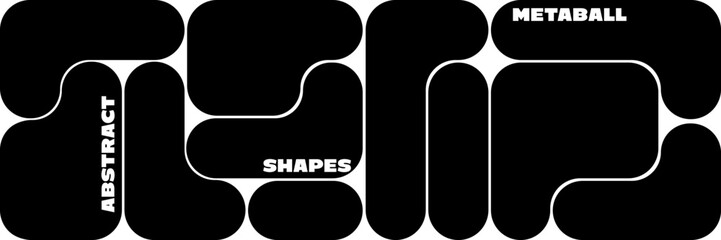 Abstract background with liquid bubbles. Metaball vector design. Geometric collage of liquid bento grid.