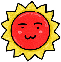 sun smile cartoon character.
