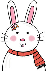 White rabbit cartoon Character.