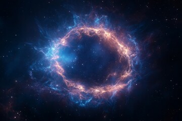 Cosmic nebula with textured grain effect for celestial art and design