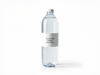 Fototapeta premium Gluten free water bottle standing on white background