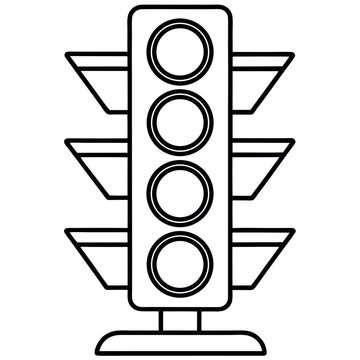 recommend clip art: black line art icons depicts various traffic light designs
