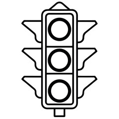 black line art icons depicts various traffic light designs