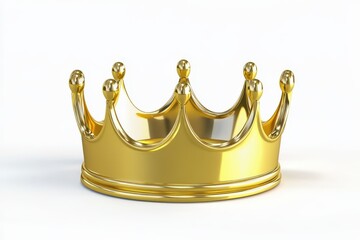 Golden crown isolated object on white background 