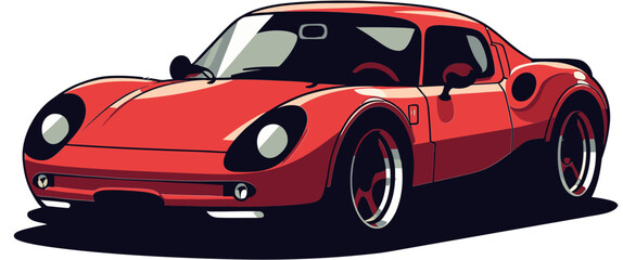Naklejka premium Luxury Sports Car with Glossy Finish Fast Sports Car with Streamlined Design