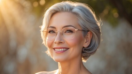 Smiling Senior Woman Outdoors