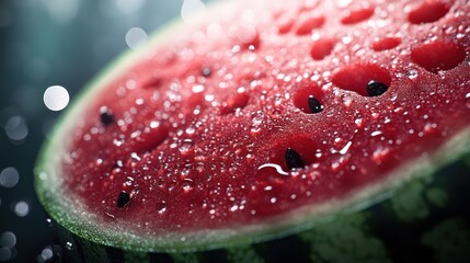 Watermelon slice close up