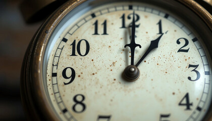 closeup photo of a vintage clock dial 