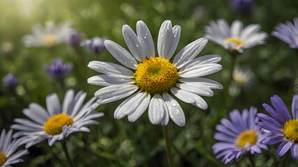 Fototapeta premium Daisy flower in sunlight