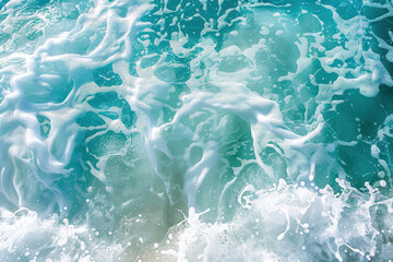 Obraz premium Pacific Ocean Waves with Turquoise Water and Foam Texture