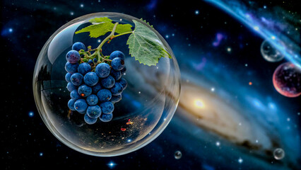A bunch of grapes in space