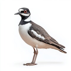 Obraz premium Lapwing on isolated white background close-up. high detailization.