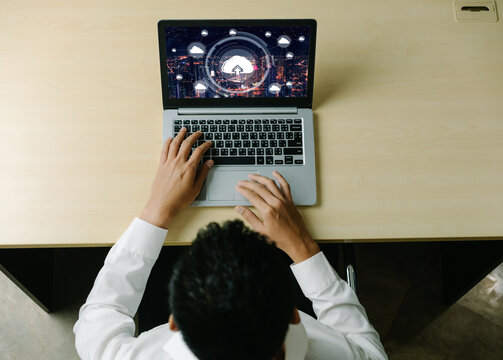 Cloud computing software for modish remote work and personal data storage - Powered by Adobe