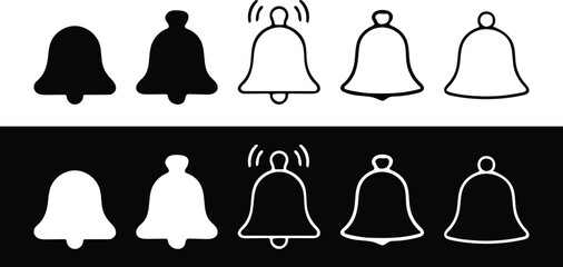 Bell Icon Vector - Notification Symbol Isolated on White, Bell Icon vector isolated on white background. Notification symbol. Bell vector icon