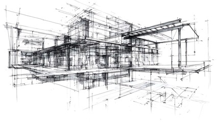 Obraz premium Structural front design blueprint of residential home high resolution picture