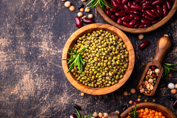 Beans, lentils, soybean, pea and chickpea