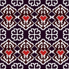 seamless knitted pattern with geometric shapes