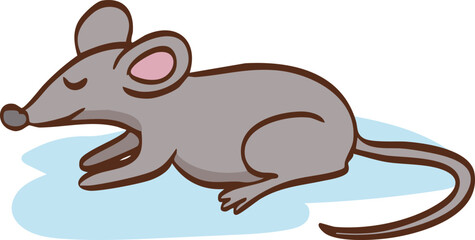 Cute grey mouse animal cartoon vector illustration