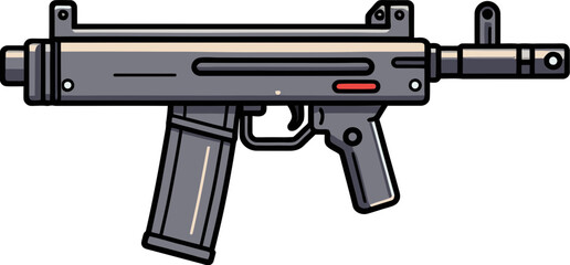 of Submachine Gun with Silencer Submachine Gun with Muzzle Flash PNG