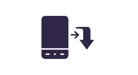 Mobile phone icon with downward arrow