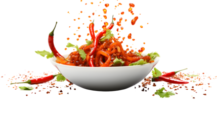 Exquisite Asian Cuisine Concept on Isolated White Background for Culinary Designs