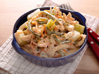 chicken with green beans and zucchini