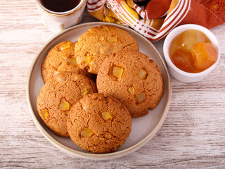  stem ginger biscuits, served
