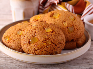 stem ginger biscuits, served