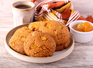stem ginger biscuits, served