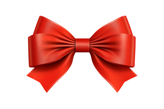 Red ribbon with a bow and a gold border on Png Format and Transparent Background