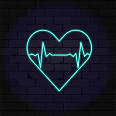 Heart outline with heartbeat line inside.