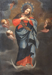 FLORENCE, ITALY - MARCH 18, 2025: The painting of Immaculate Conception in the chruch Chiesa di San Salvi by unknown artist. 