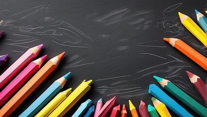 A blackboard background features playful chalk drawings of clouds and an airplane