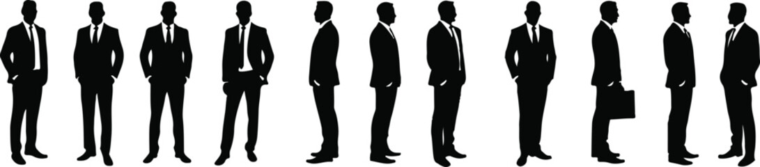 Businessman Silhouettes Set - Professional Male Figures Vector Pack