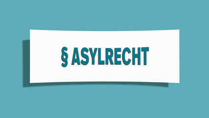 Asylrecht (Asylum law) - A card isolated on light green background.