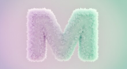 Fototapeta premium Fluffy Letter M: Pastel Cloud Alphabet