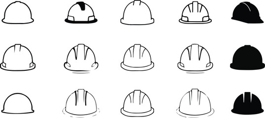 Helmet icon vector isolated on white background. Motorcycle helmets. Racing helmet. construction helmet icon. Safety helmet