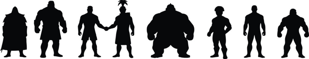 Roman Knight Silhouettes Set - Vector Warrior & Soldier Pack for Logos and Branding