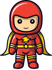 Superhero Flame Power Superhero with Light Burst Vector