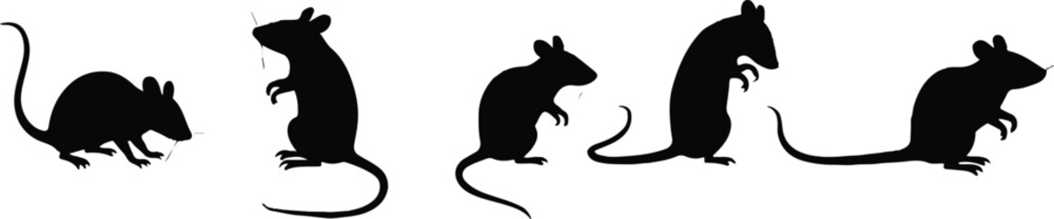 Mouse & Rat Silhouettes Mega Pack - Vector Rodent Shadow Designs for Logos & Decor