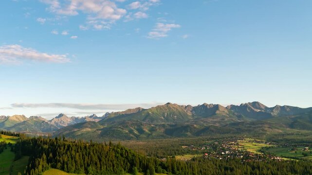 Zakopane Lush Greenery and Drifting Clouds Daytime Timelapse