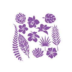 Flower icons set isolated on white background. Flower simple icon. Vector illustration