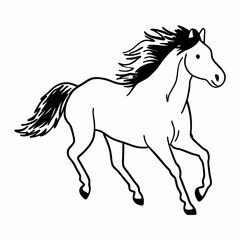 A horse running towards